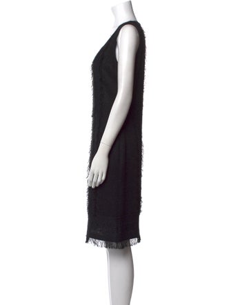 St. John Couture V-Neck Knee-Length Dress