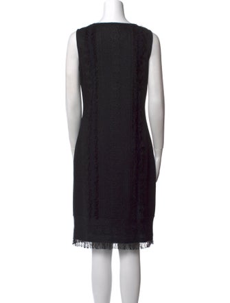 St. John Couture V-Neck Knee-Length Dress