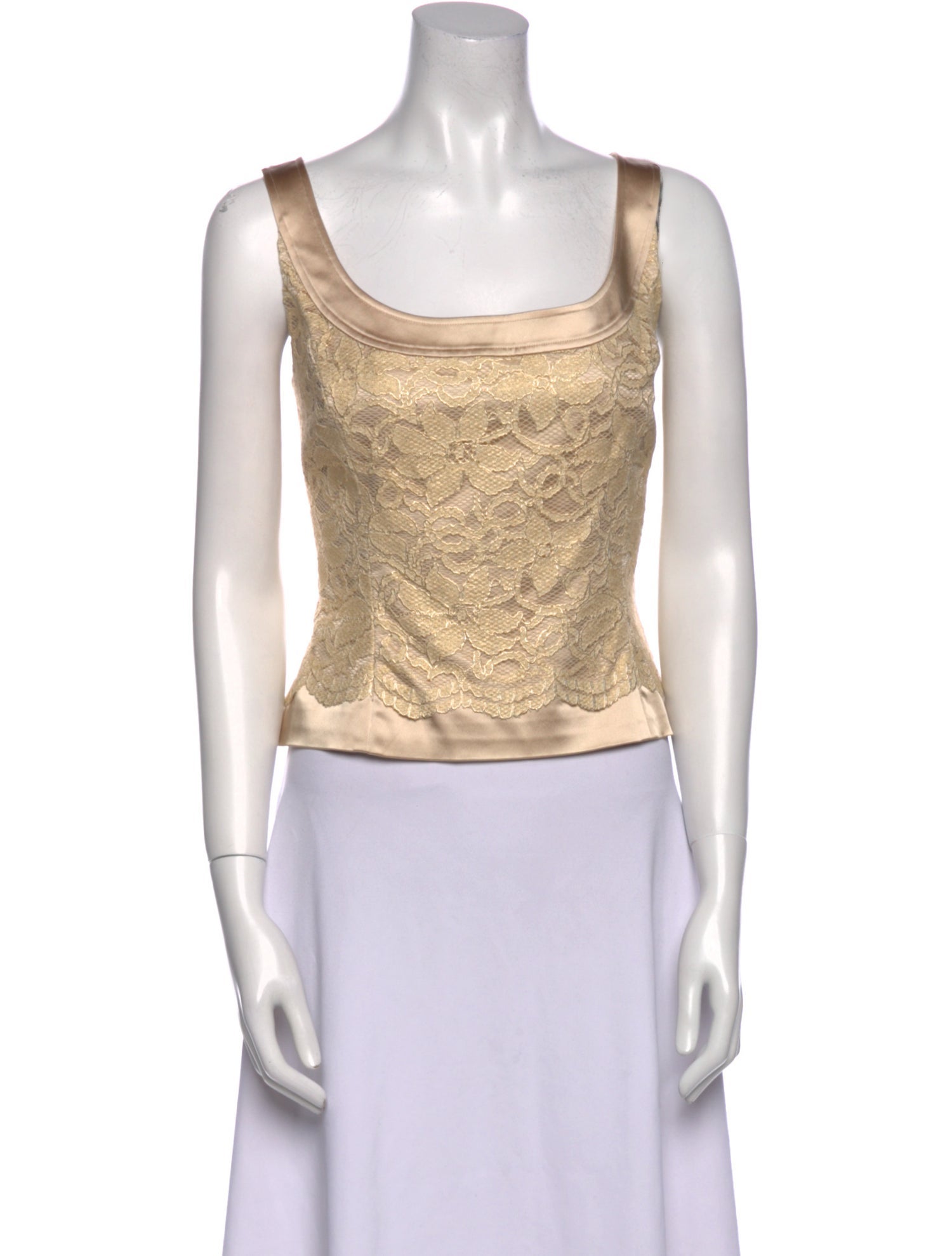 St. John Couture Square Neckline Sleeveless Crop Top w/ Tags