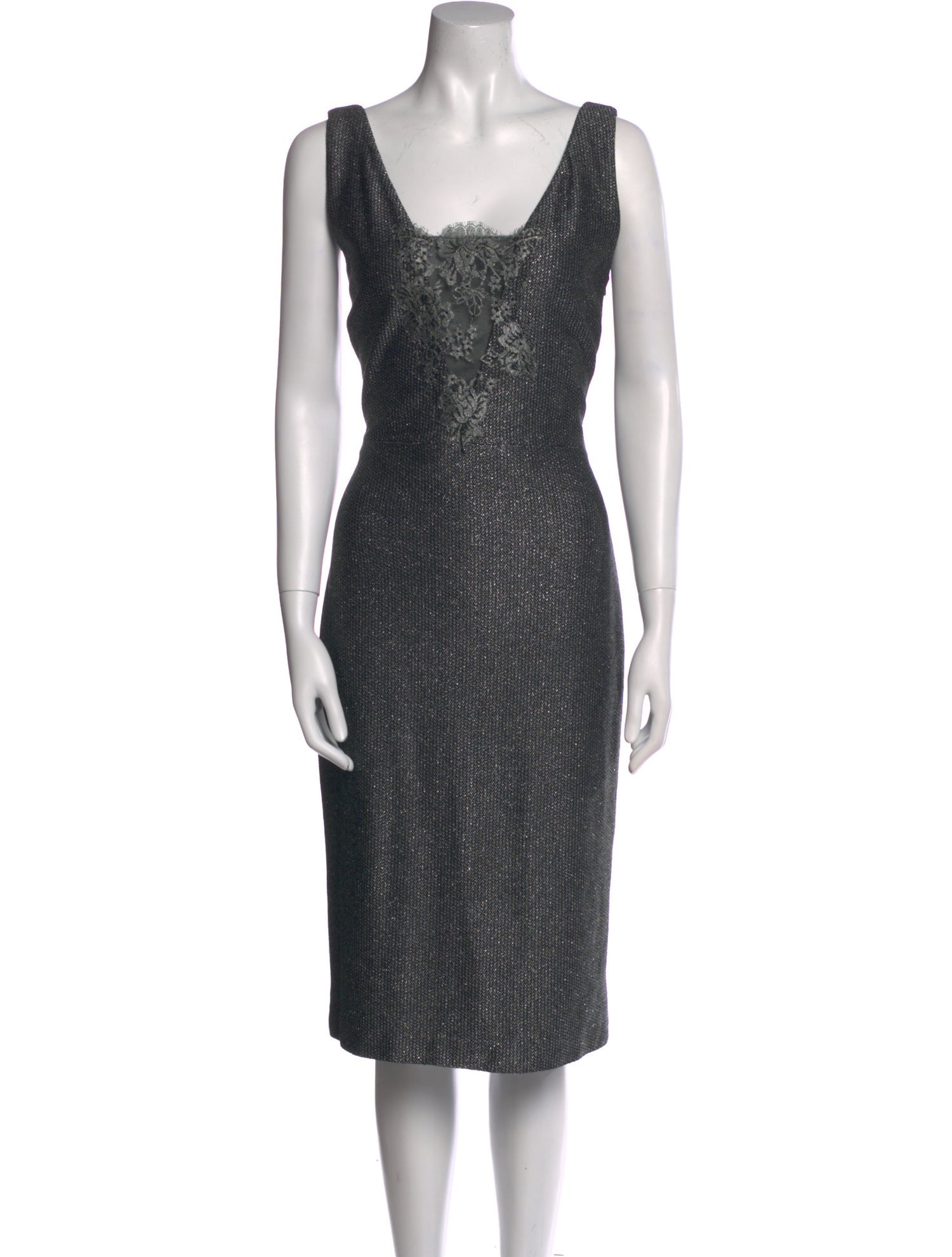 St. John Couture Square Neckline Midi Length Dress