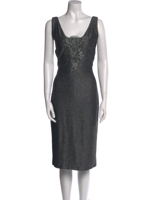 St. John Couture Square Neckline Midi Length Dress