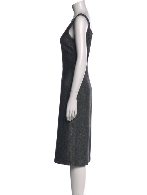 St. John Couture Square Neckline Midi Length Dress