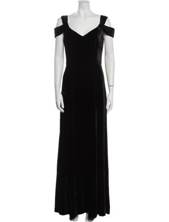 St. John Couture V-Neck Long Dress