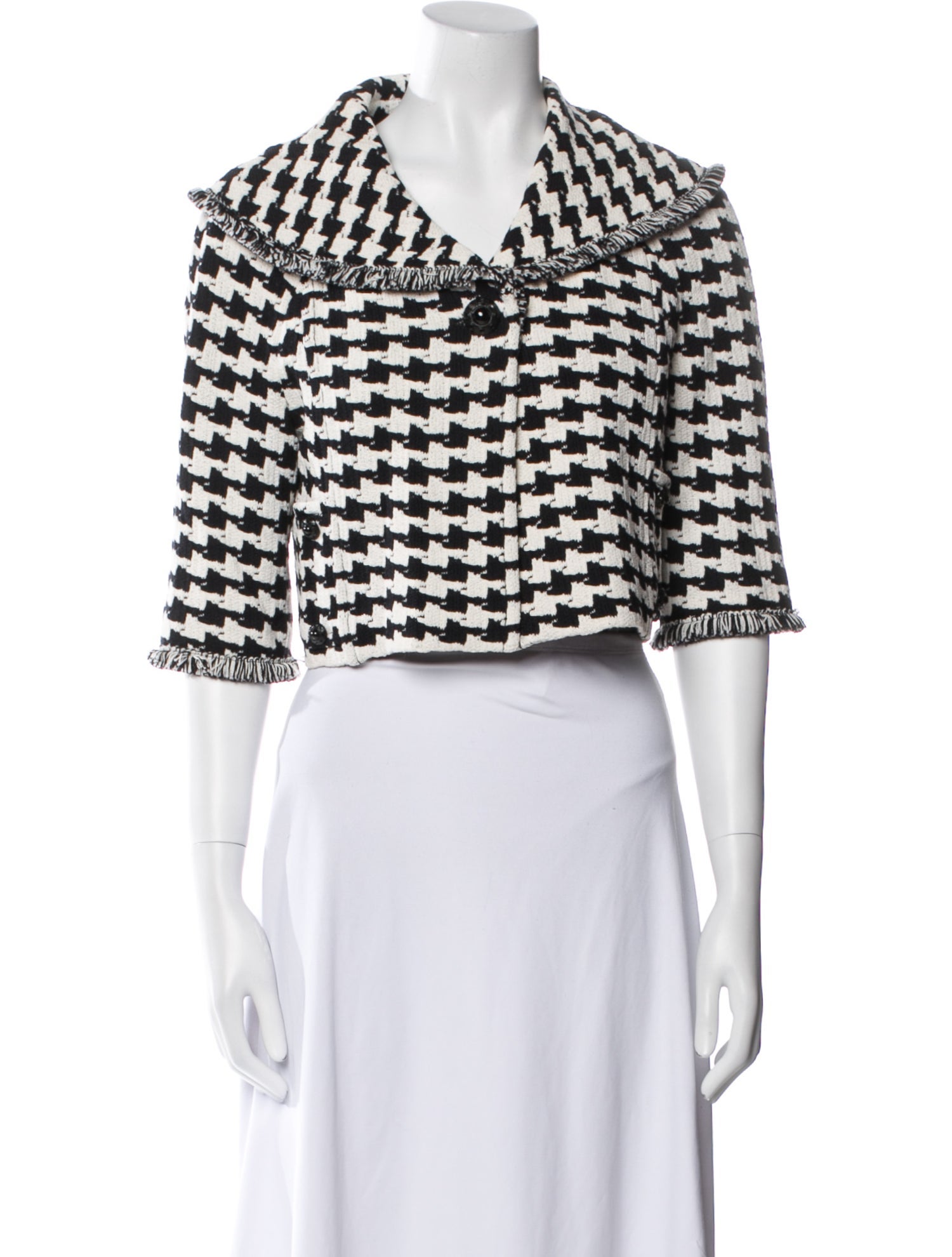 St. John Couture Houndstooth Print Blazer