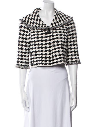 St. John Couture Houndstooth Print Blazer