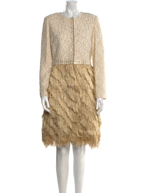 St. John Couture Tweed Pattern Mini Dress