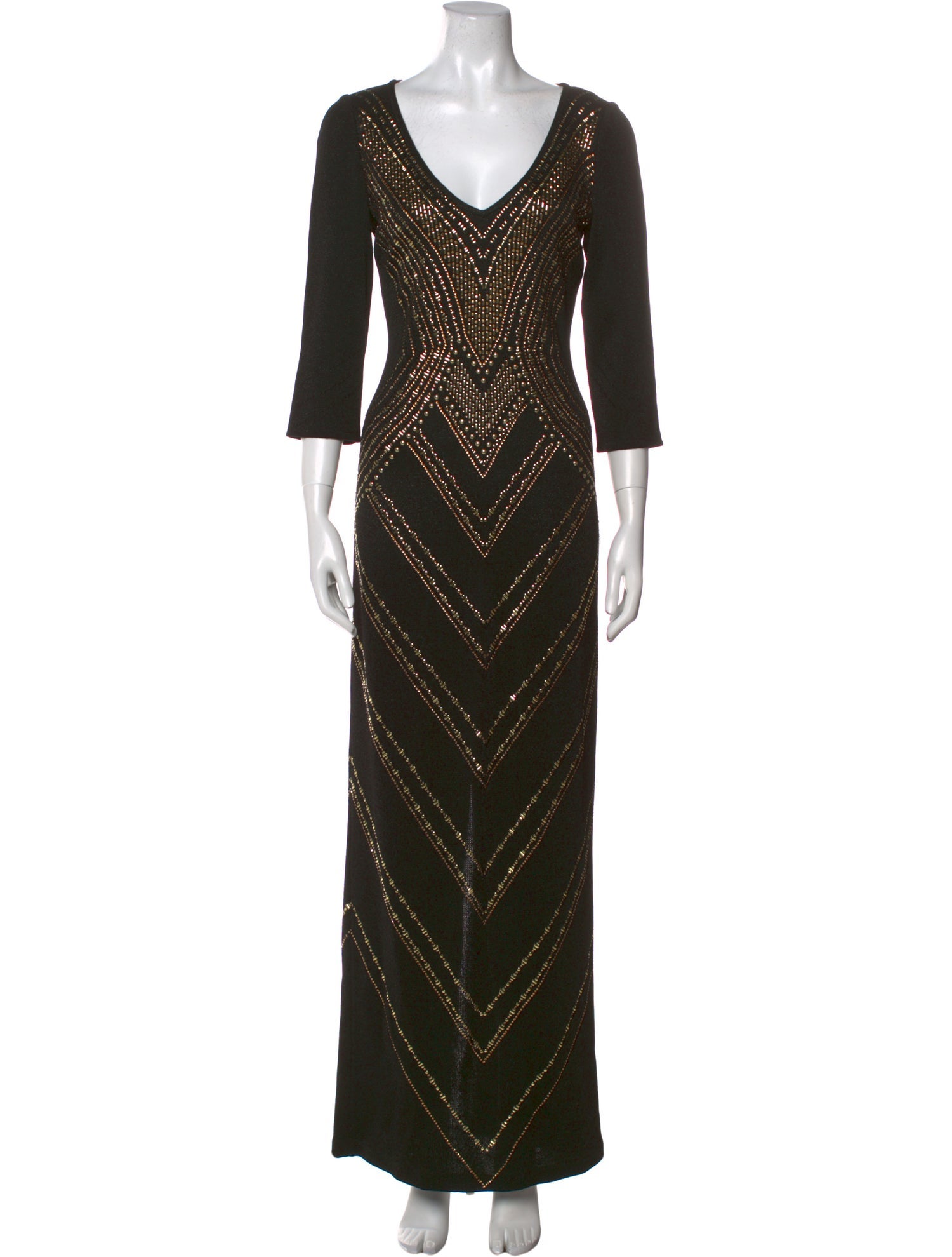 St. John Couture Striped Long Dress