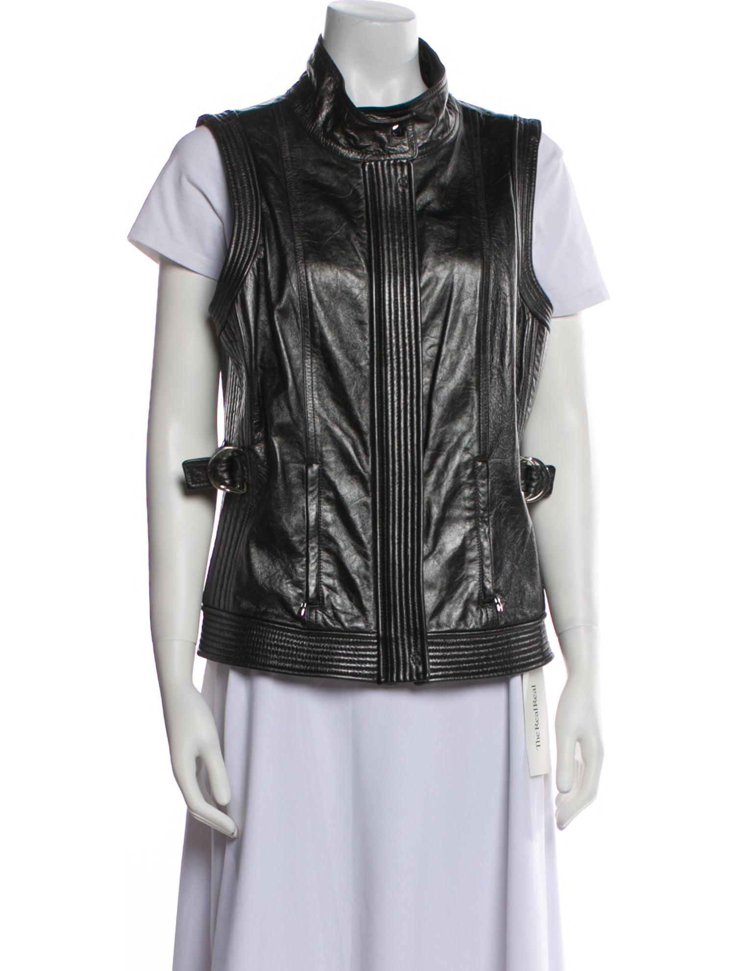 St. John Couture Lamb Leather Vest