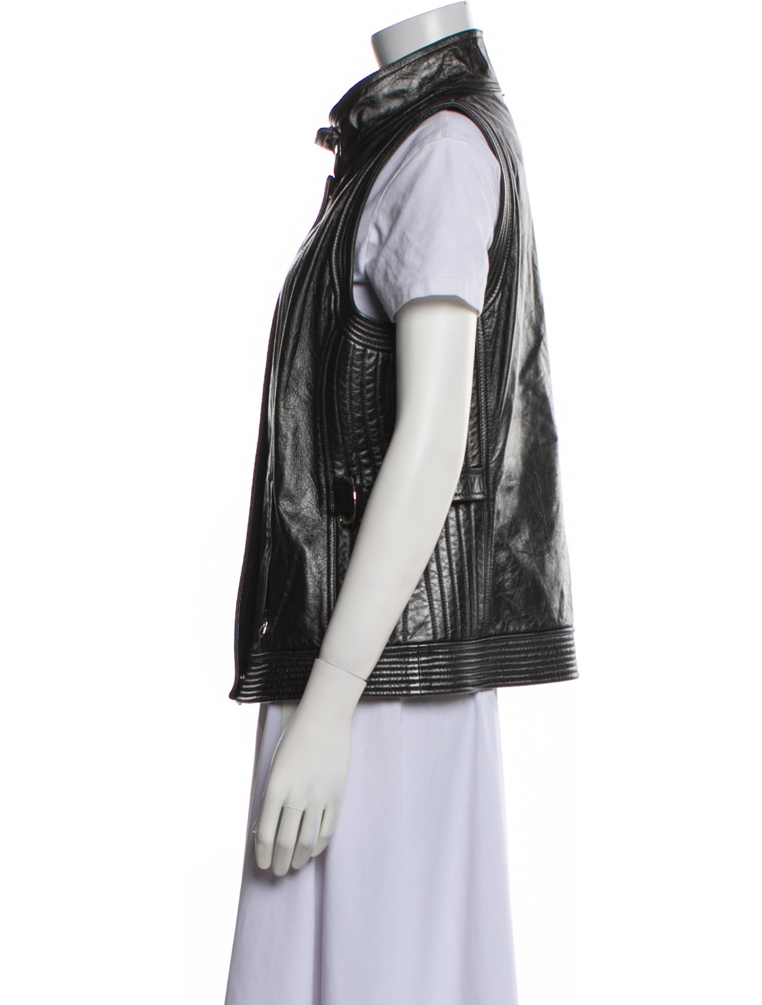 St. John Couture Lamb Leather Vest