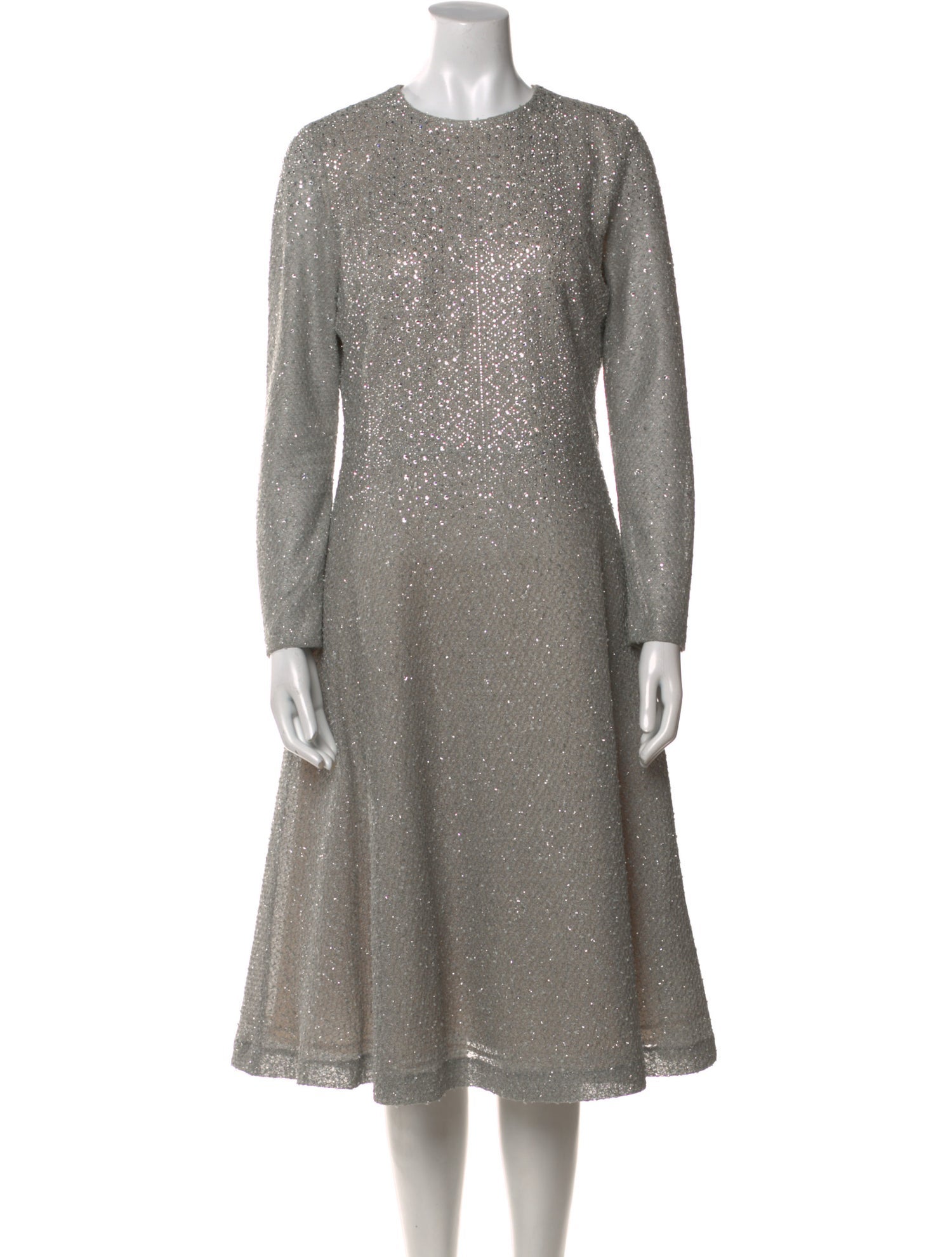 St. John Couture Crew Neck Midi Length Dress