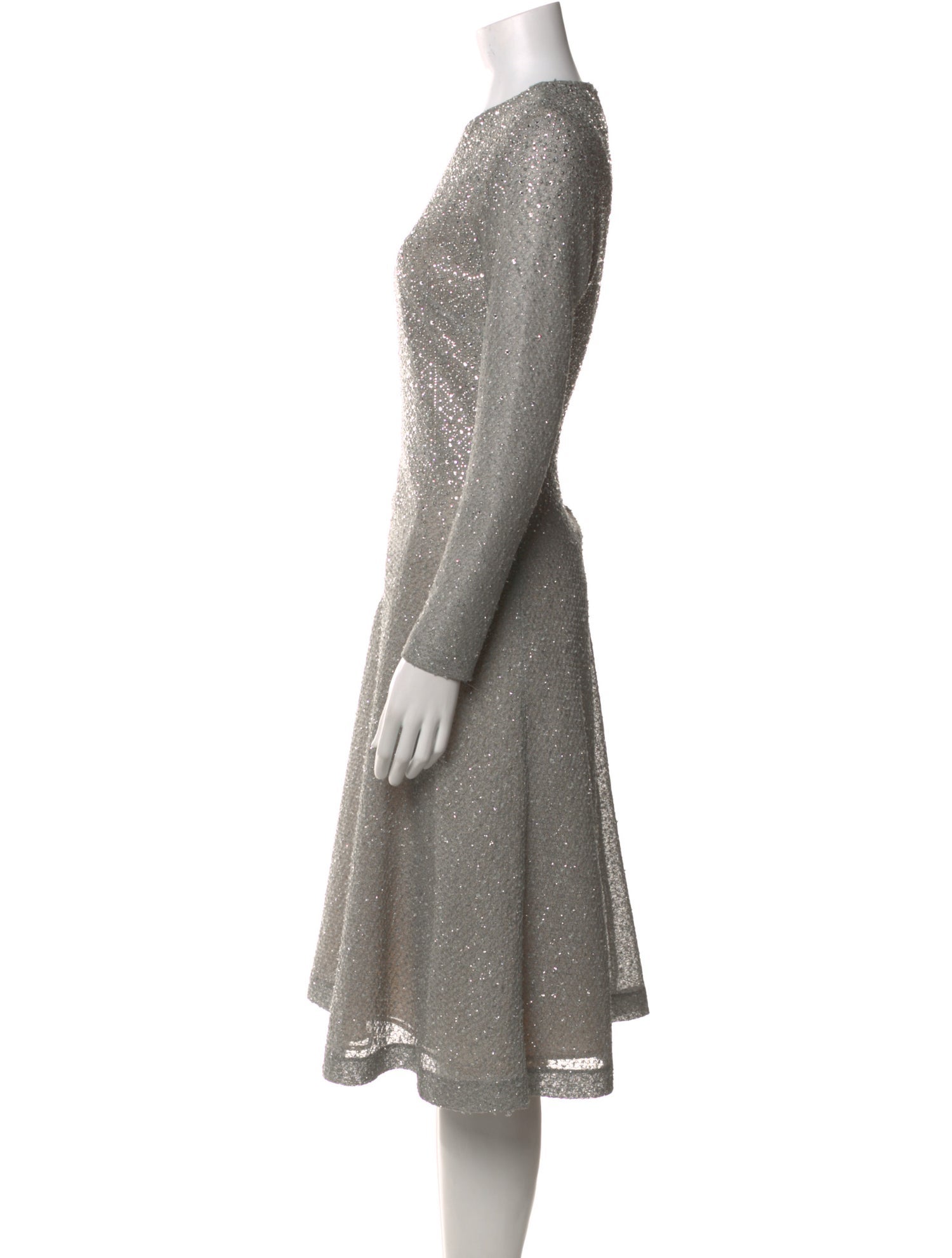 St. John Couture Crew Neck Midi Length Dress