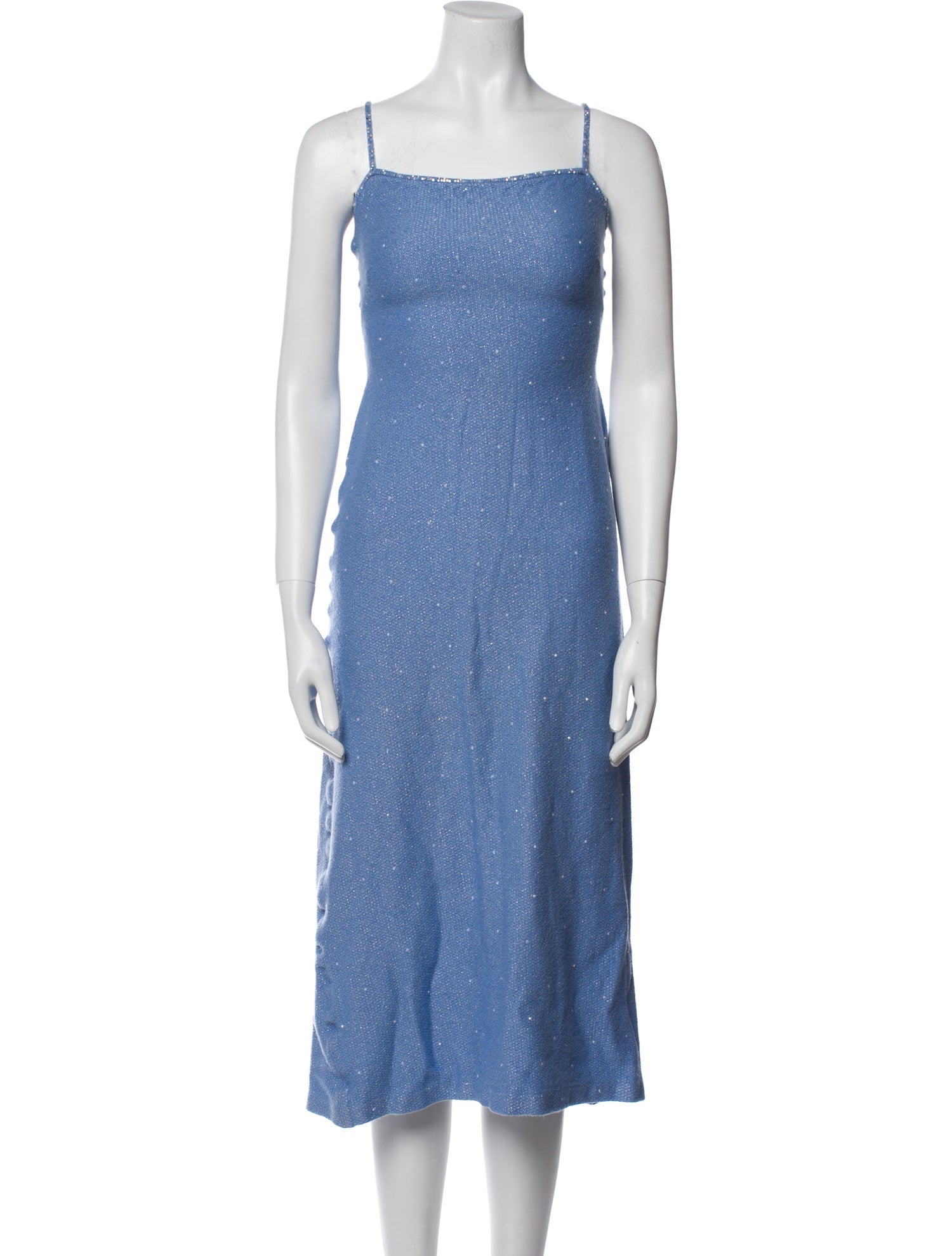 St. John Couture Square Neckline Midi Length Dress