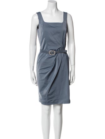 St. John Couture Square Neckline Knee-Length Dress