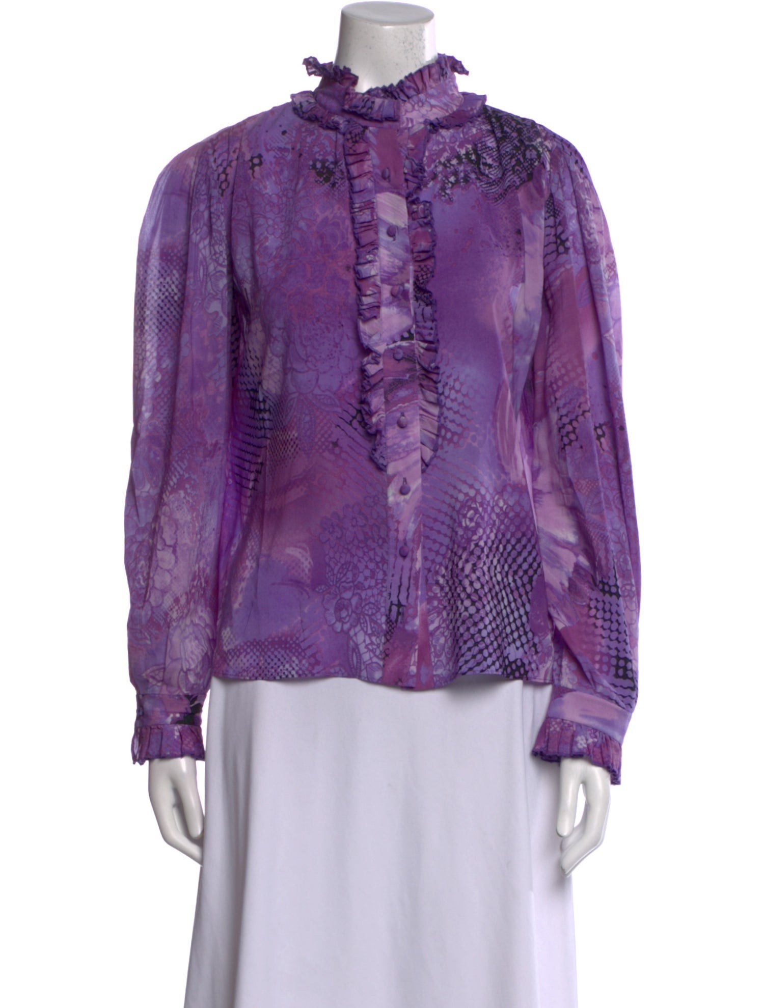 St. John Couture Silk Printed Blouse