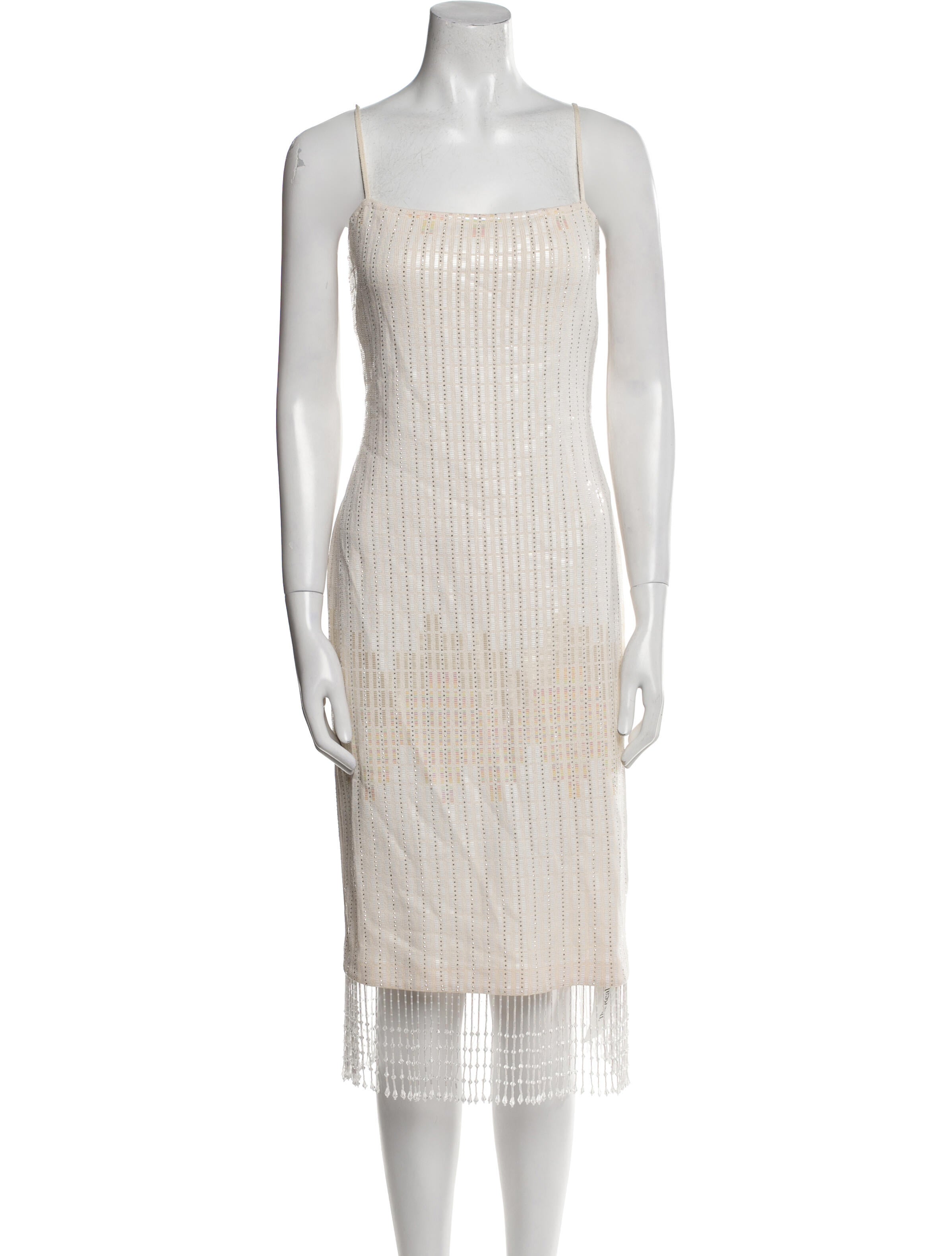 St. John Couture Square Neckline Knee-Length Dress