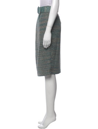 St. John Couture Tweed Pattern Knee-Length Skirt