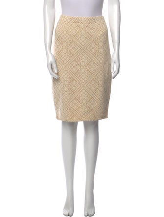 St. John Couture Printed Knee-Length Skirt