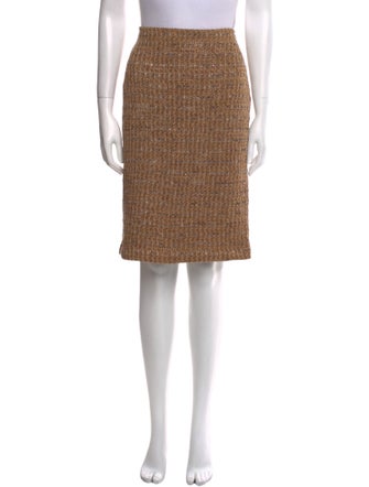 St. John Couture Striped Knee-Length Skirt