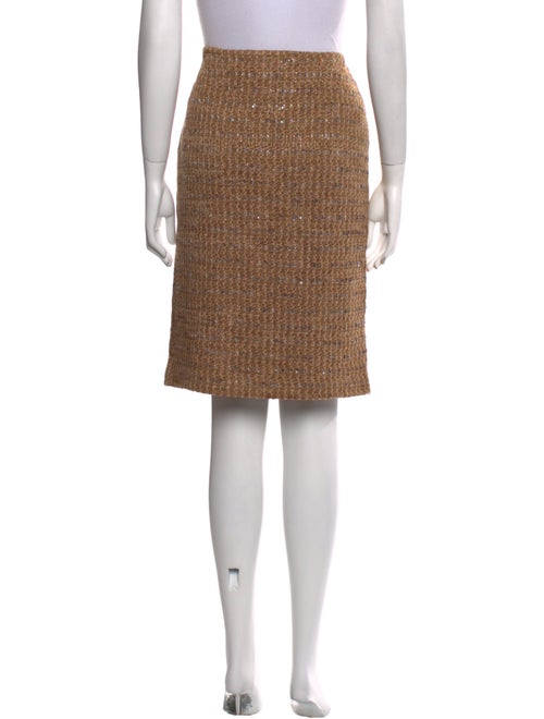 St. John Couture Striped Knee-Length Skirt