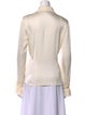 St. John Couture Silk Long Sleeve Button-Up Top