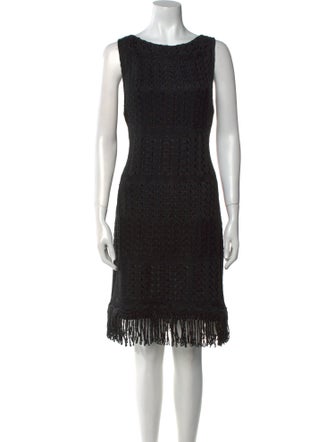 St. John Couture Scoop Neck Mini Dress