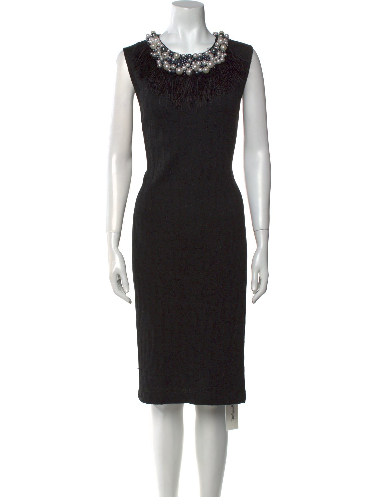 St. John Couture Scoop Neck Midi Length Dress