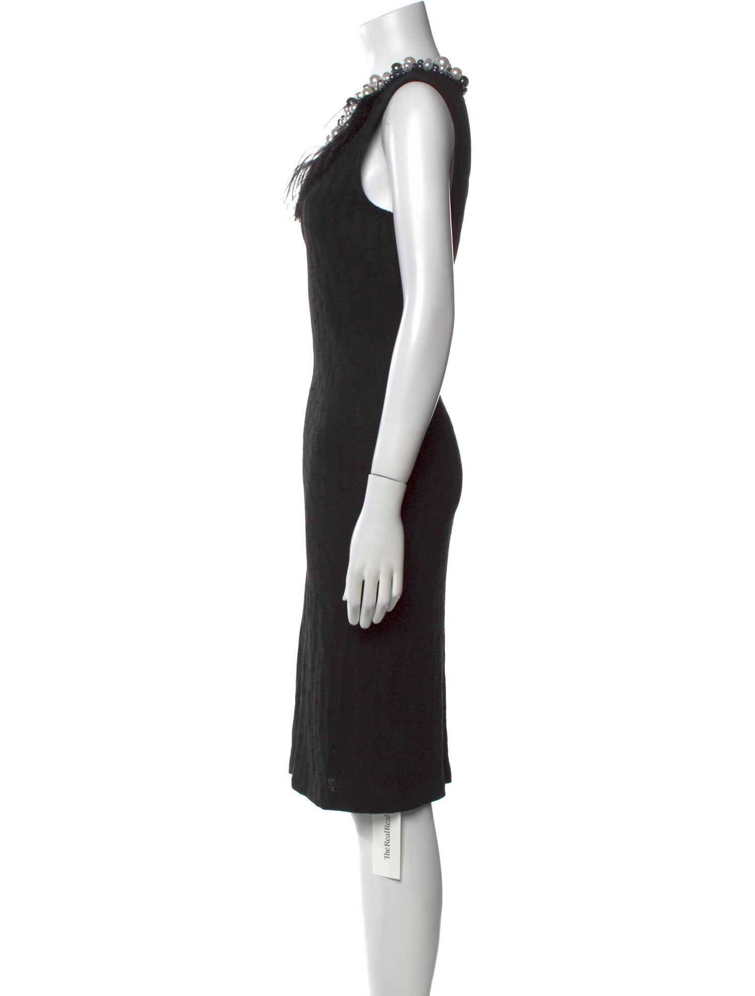 St. John Couture Scoop Neck Midi Length Dress