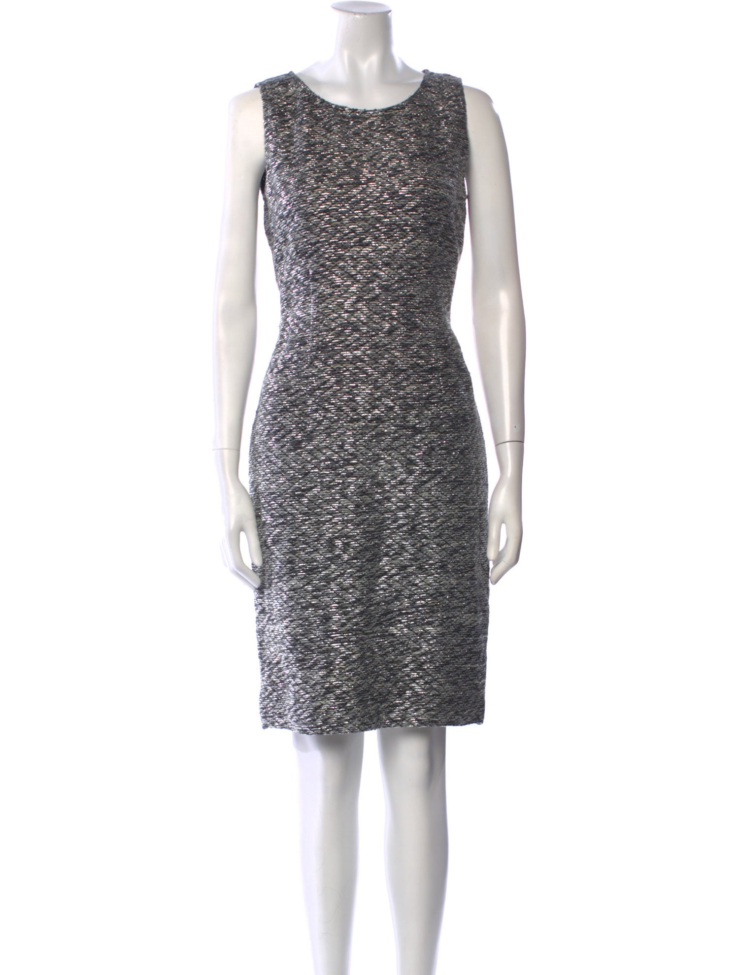 St. John Couture Scoop Neck Knee-Length Dress