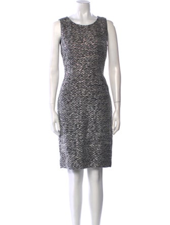 St. John Couture Scoop Neck Knee-Length Dress