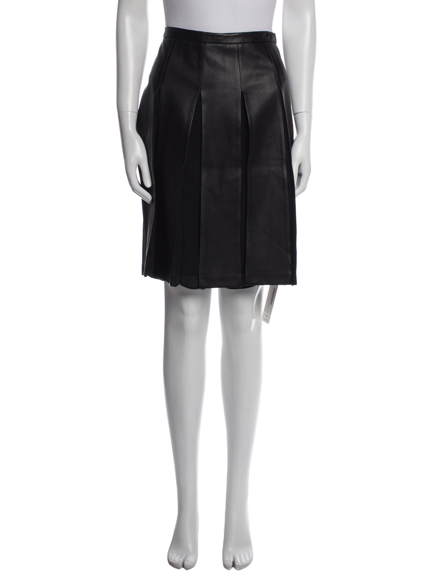 St. John Couture Leather Knee-Length Skirt w/ Tags