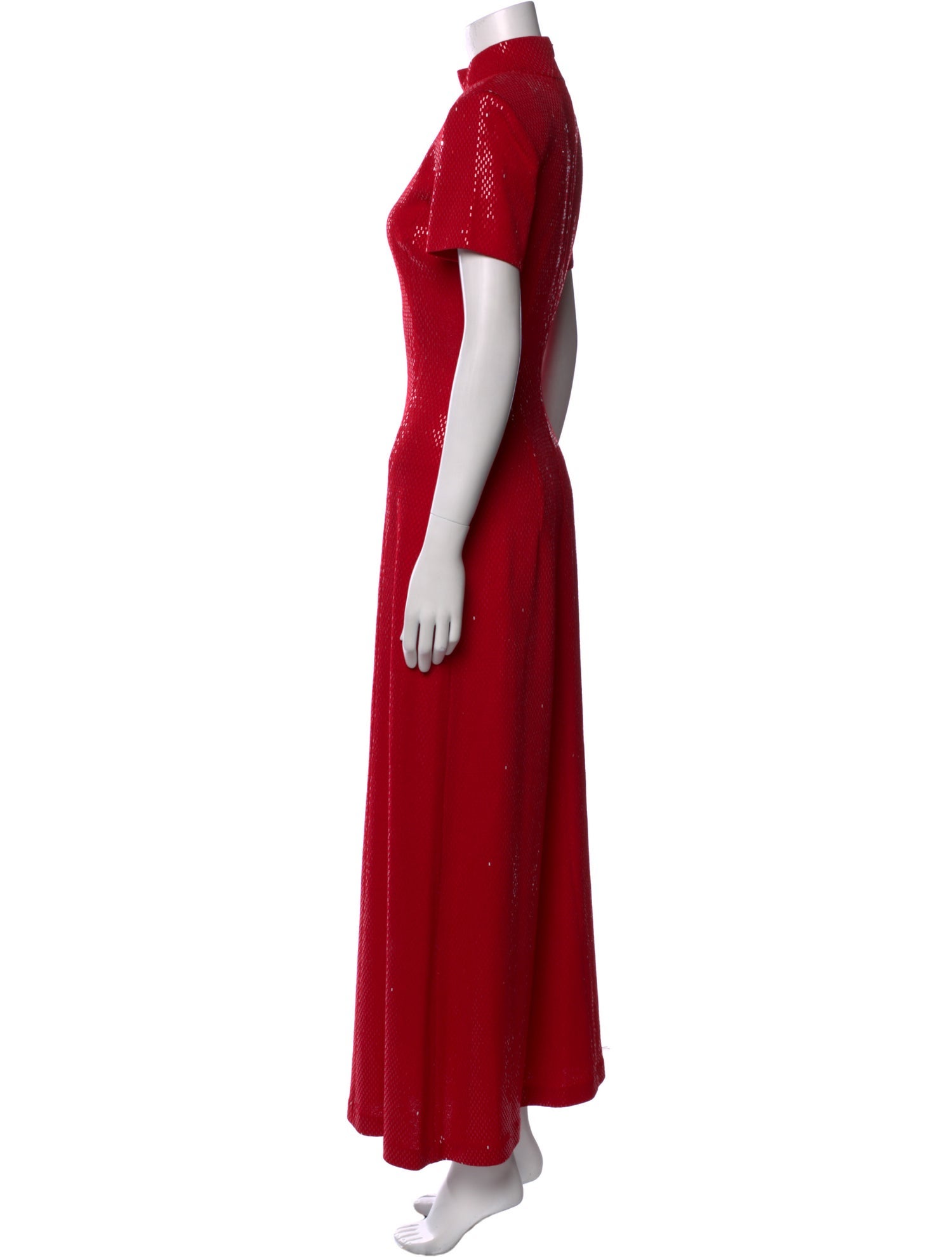 St. John Couture Mock Neck Long Dress