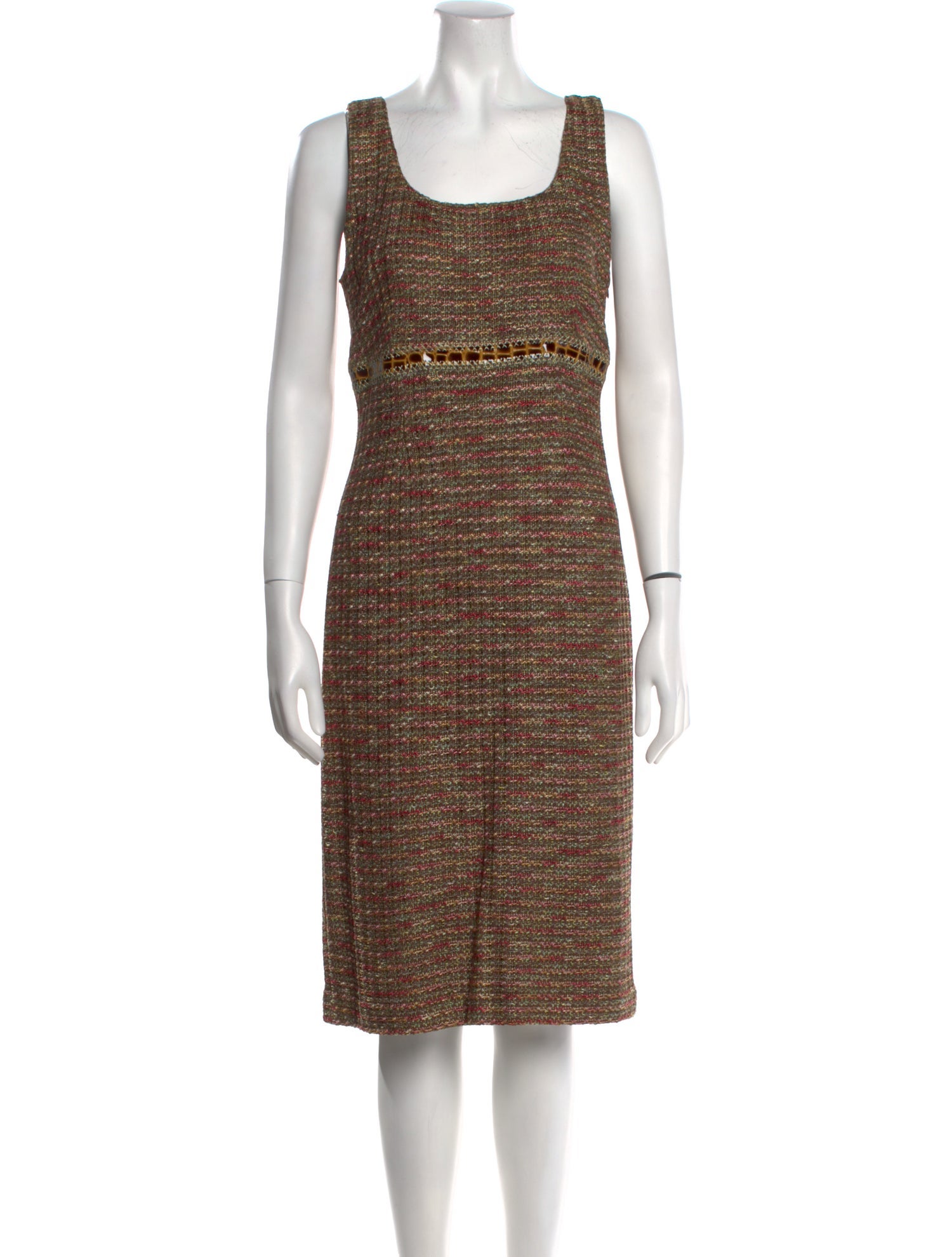 St. John Couture Scoop Neck Midi Length Dress