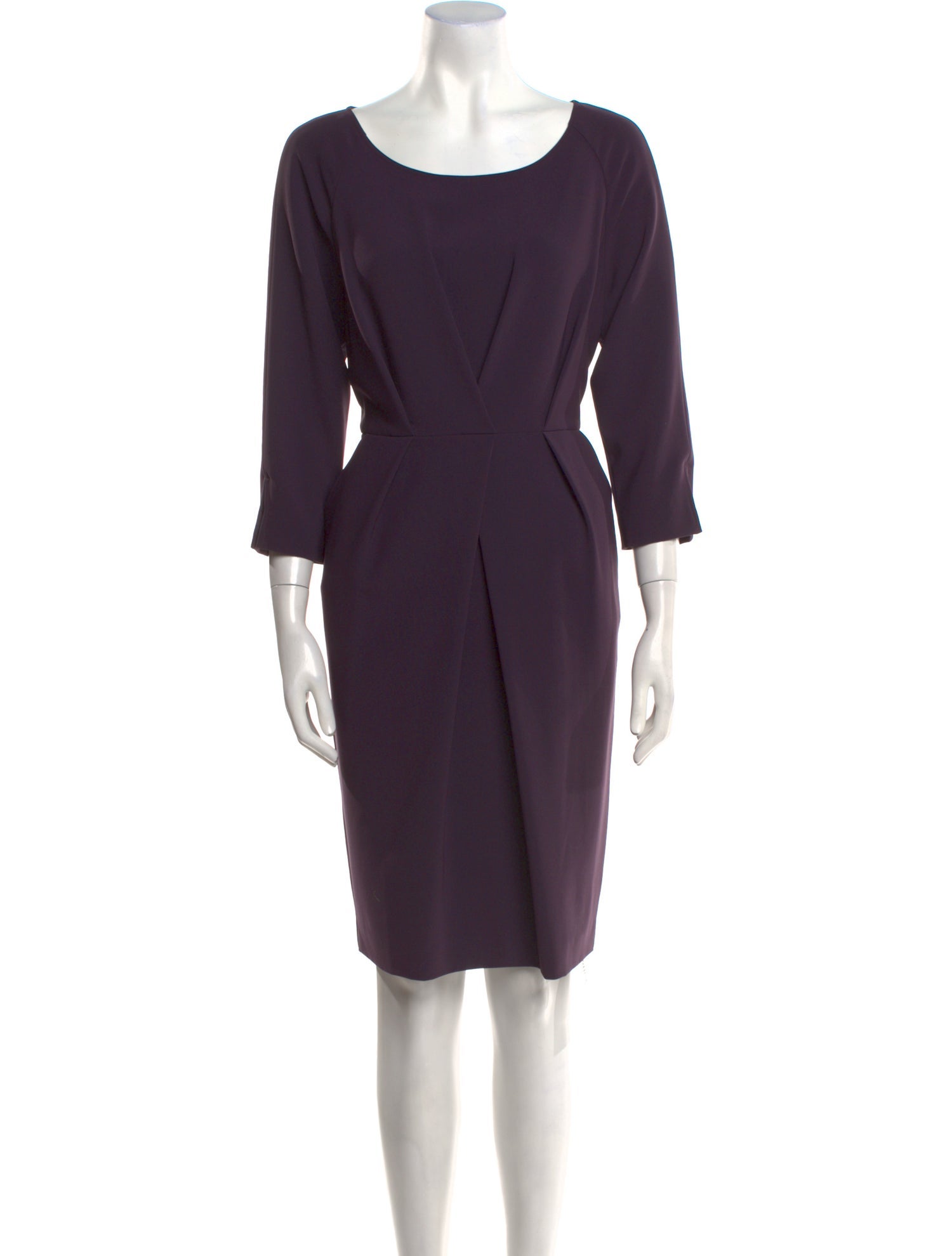 St. John Couture Bateau Neckline Knee-Length Dress