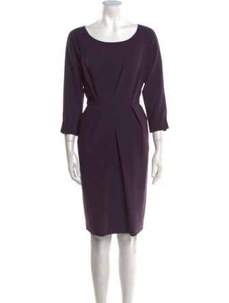 St. John Couture Bateau Neckline Knee-Length Dress