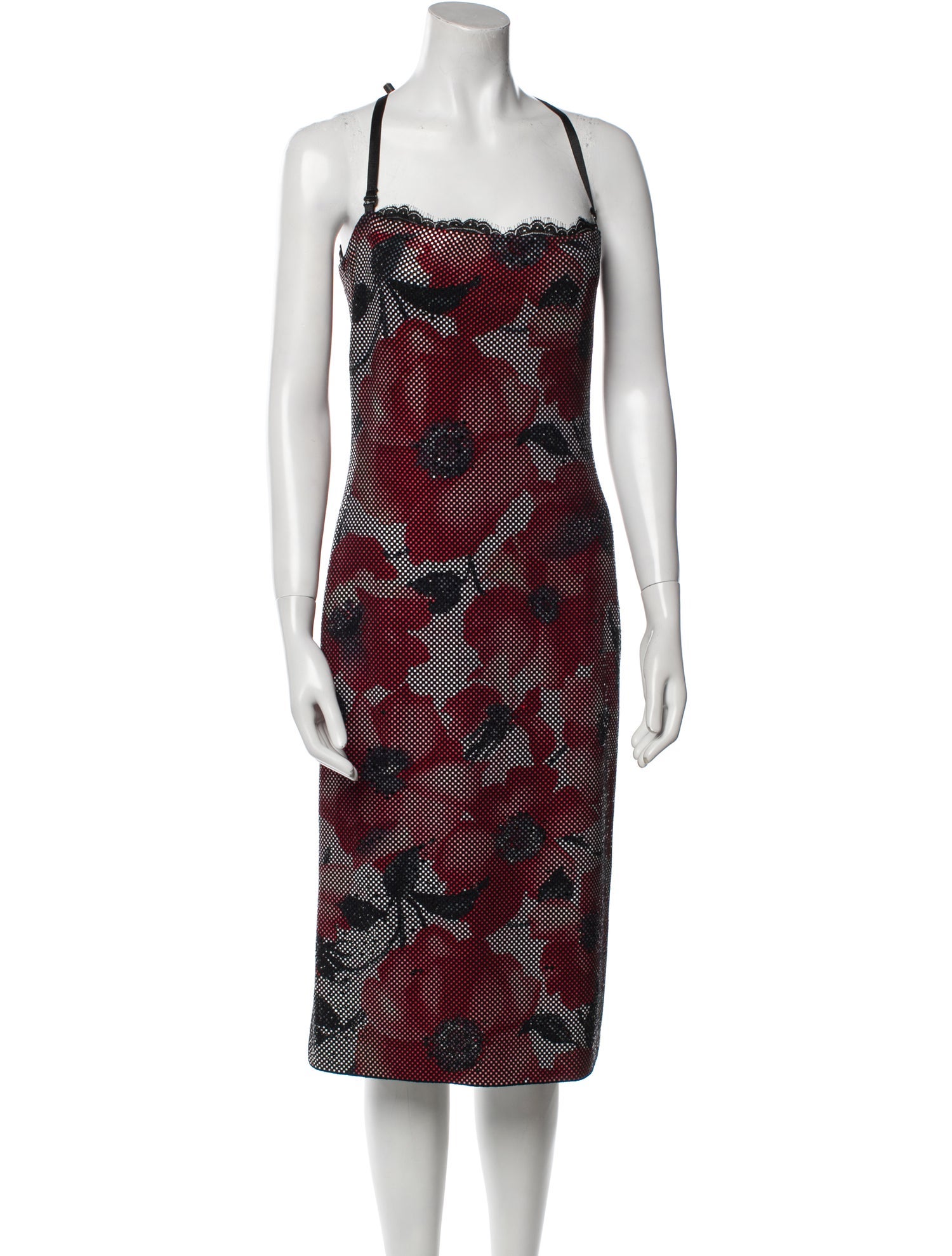 St. John Couture Printed Midi Length Dress