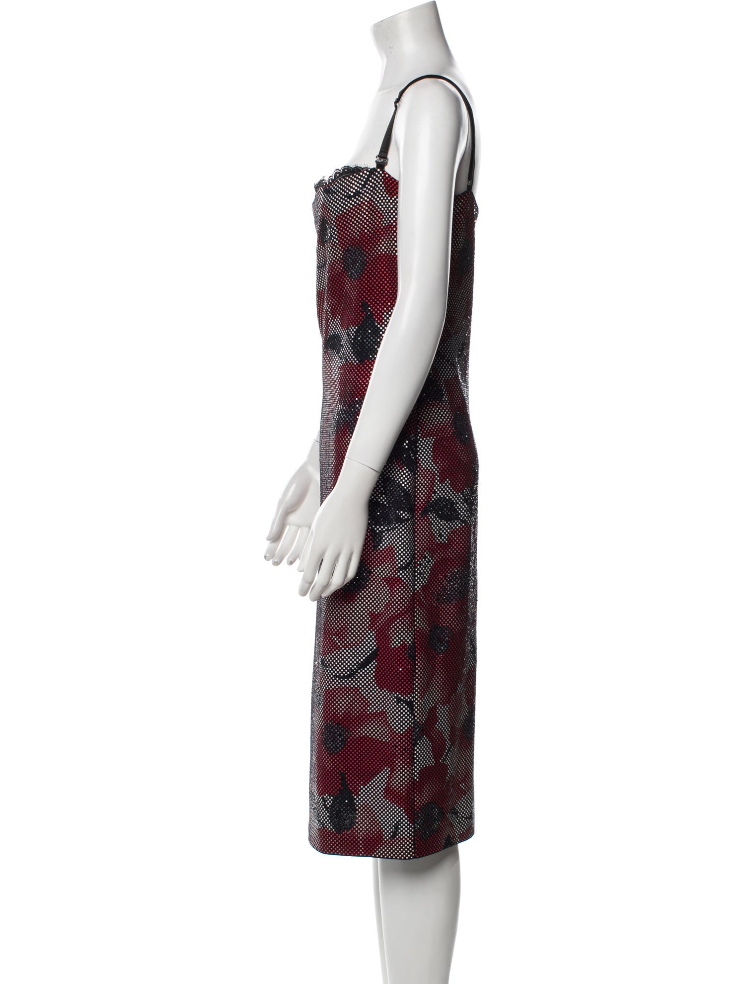 St. John Couture Printed Midi Length Dress