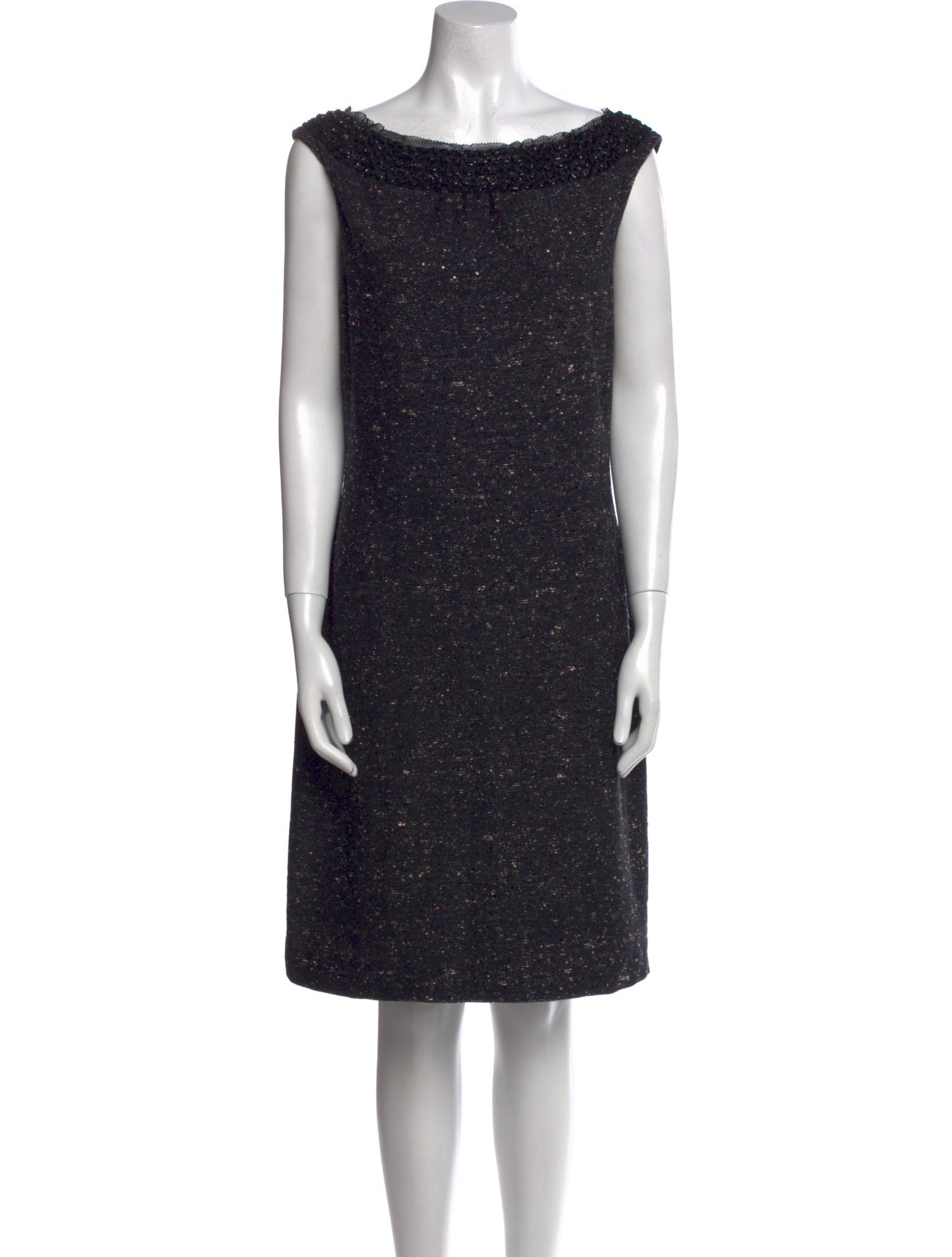 St. John Couture Bateau Neckline Knee-Length Dress