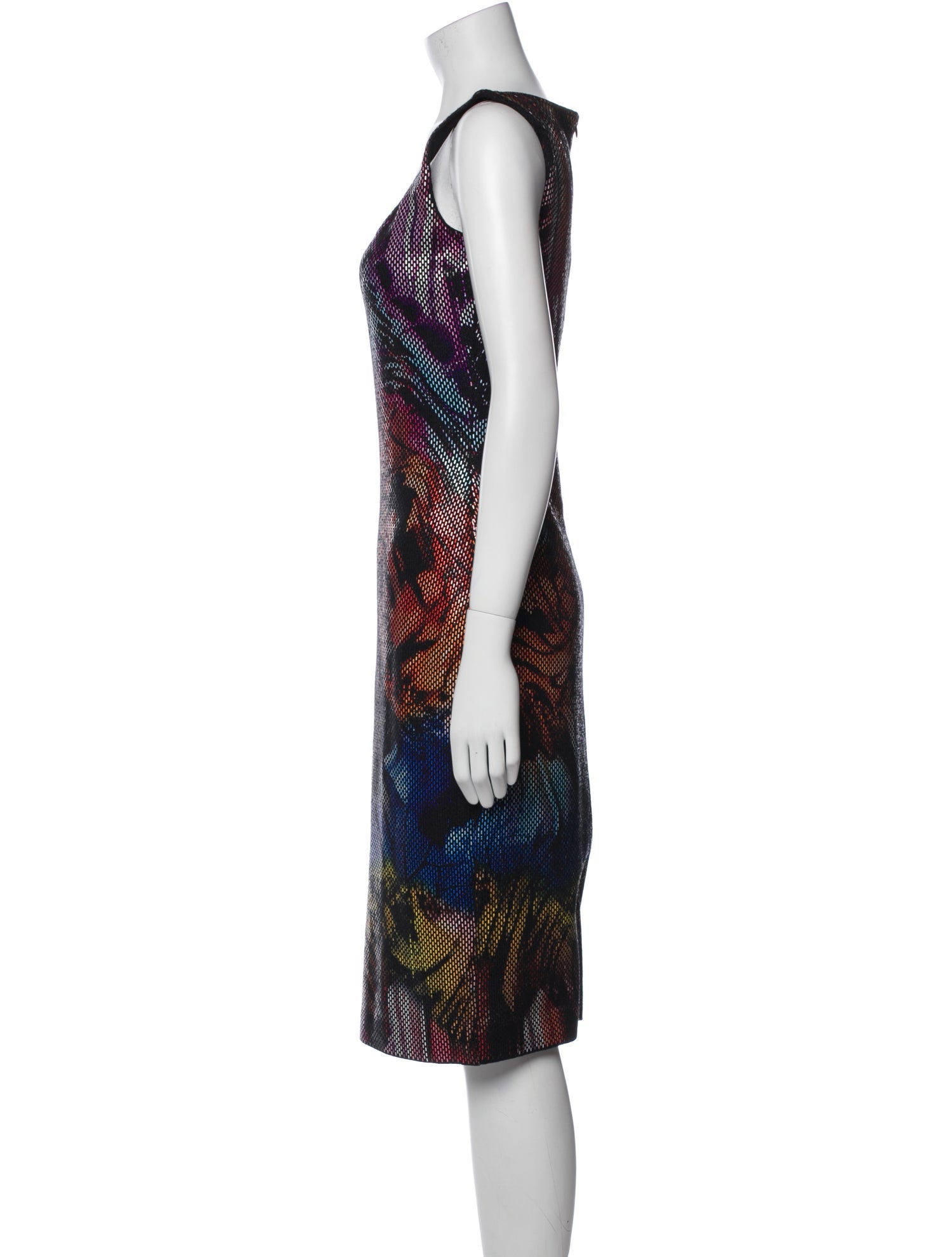 St. John Couture Printed Midi Length Dress
