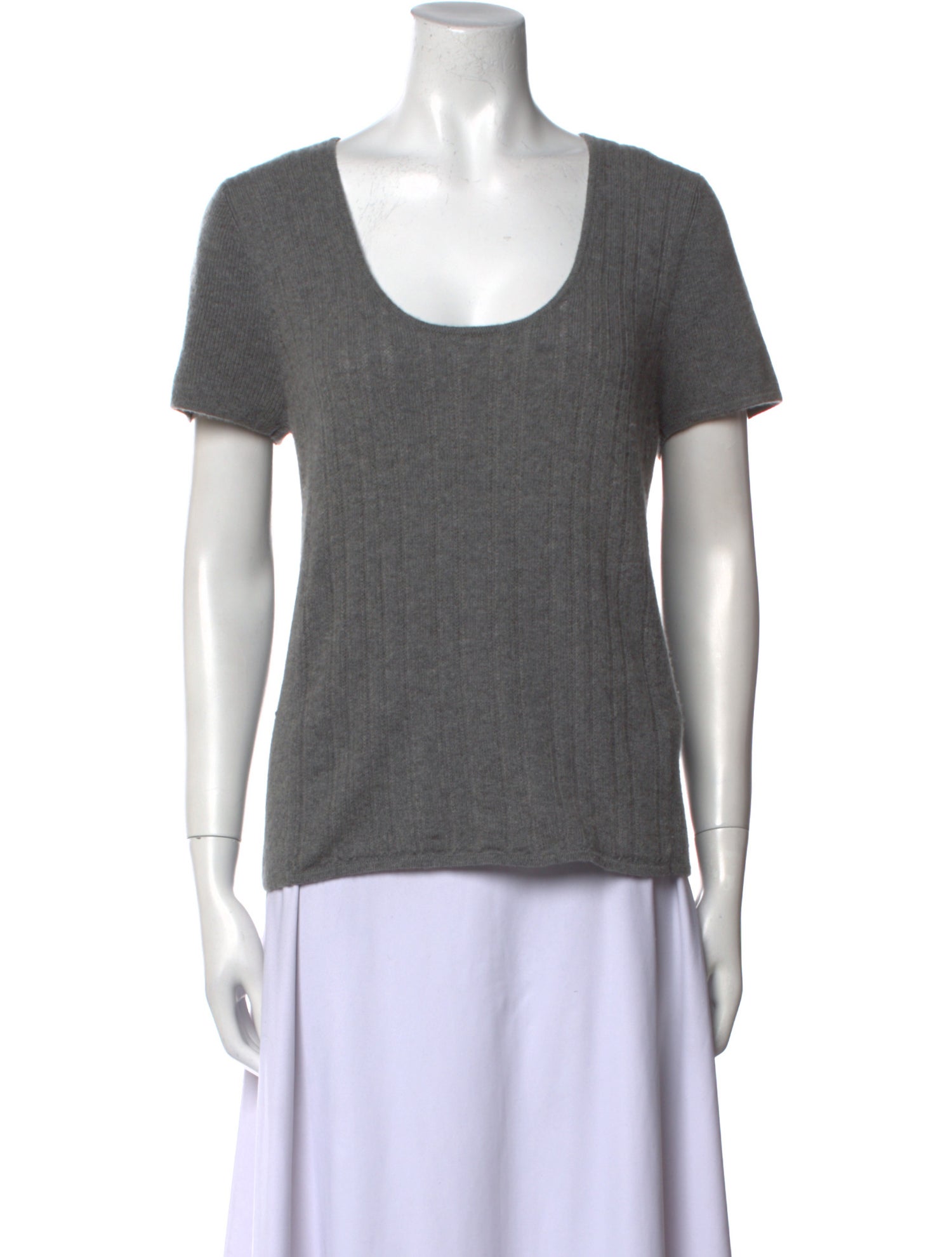 St. John Couture Cashmere Scoop Neck T-Shirt