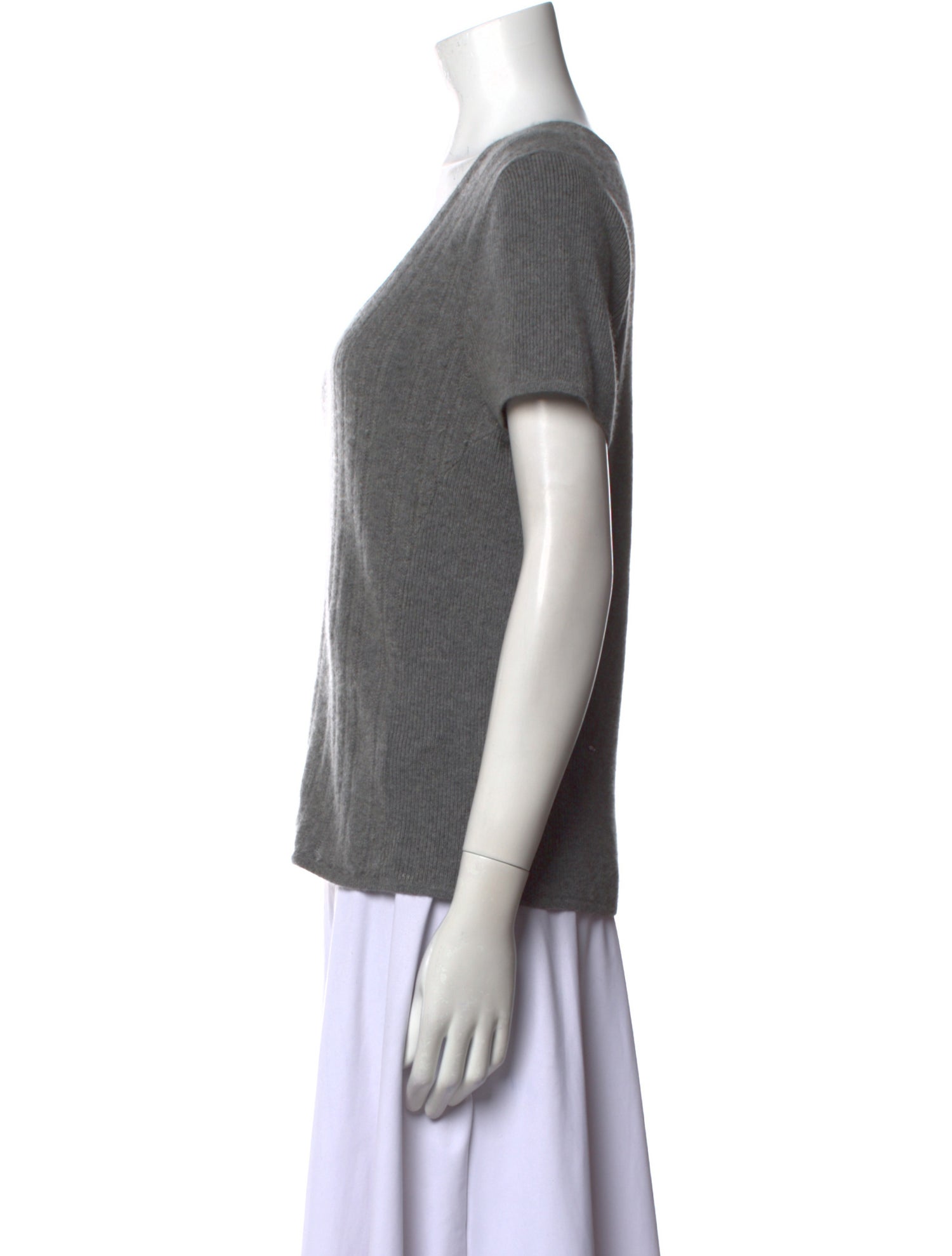 St. John Couture Cashmere Scoop Neck T-Shirt
