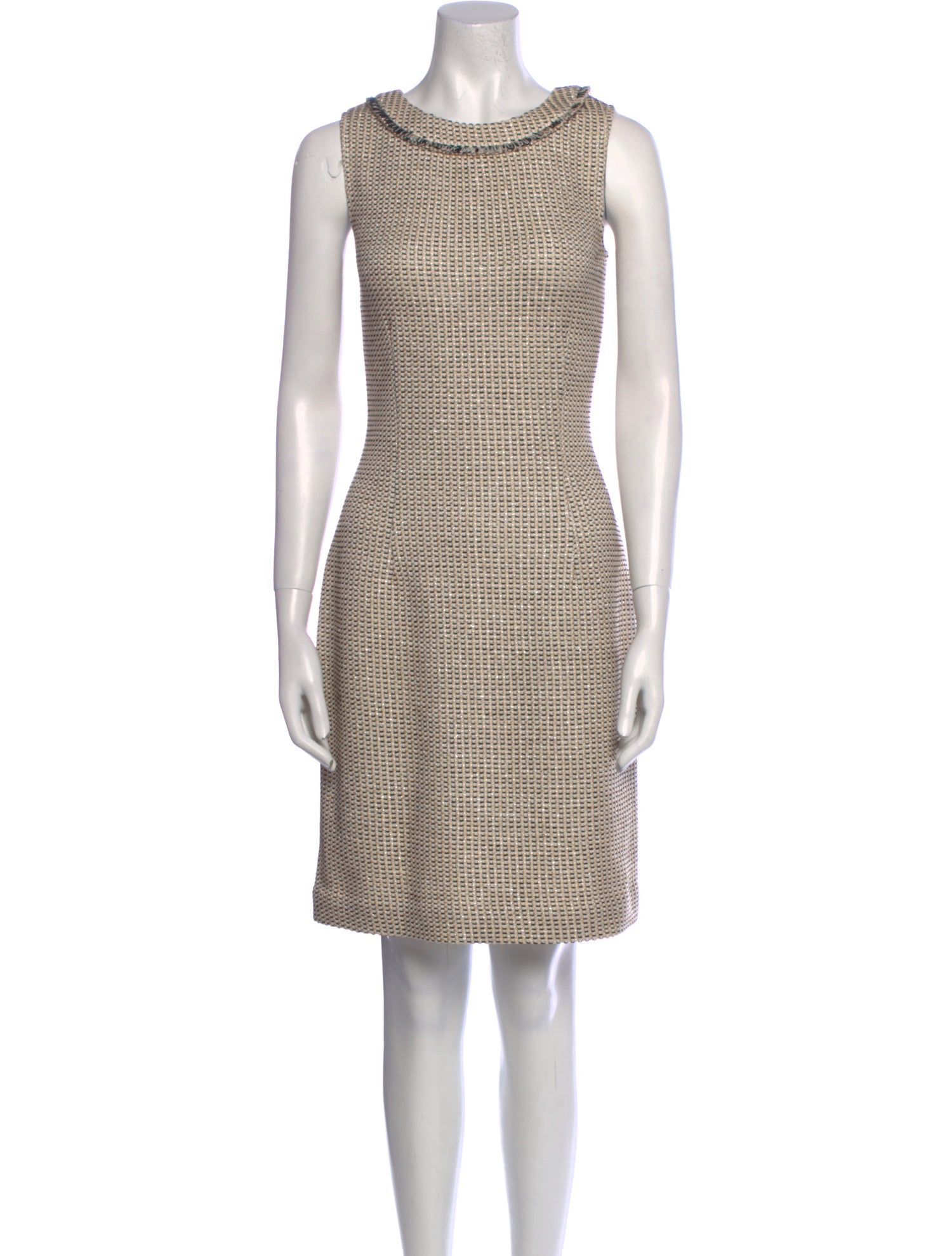 St. John Couture Bateau Neckline Knee-Length Dress