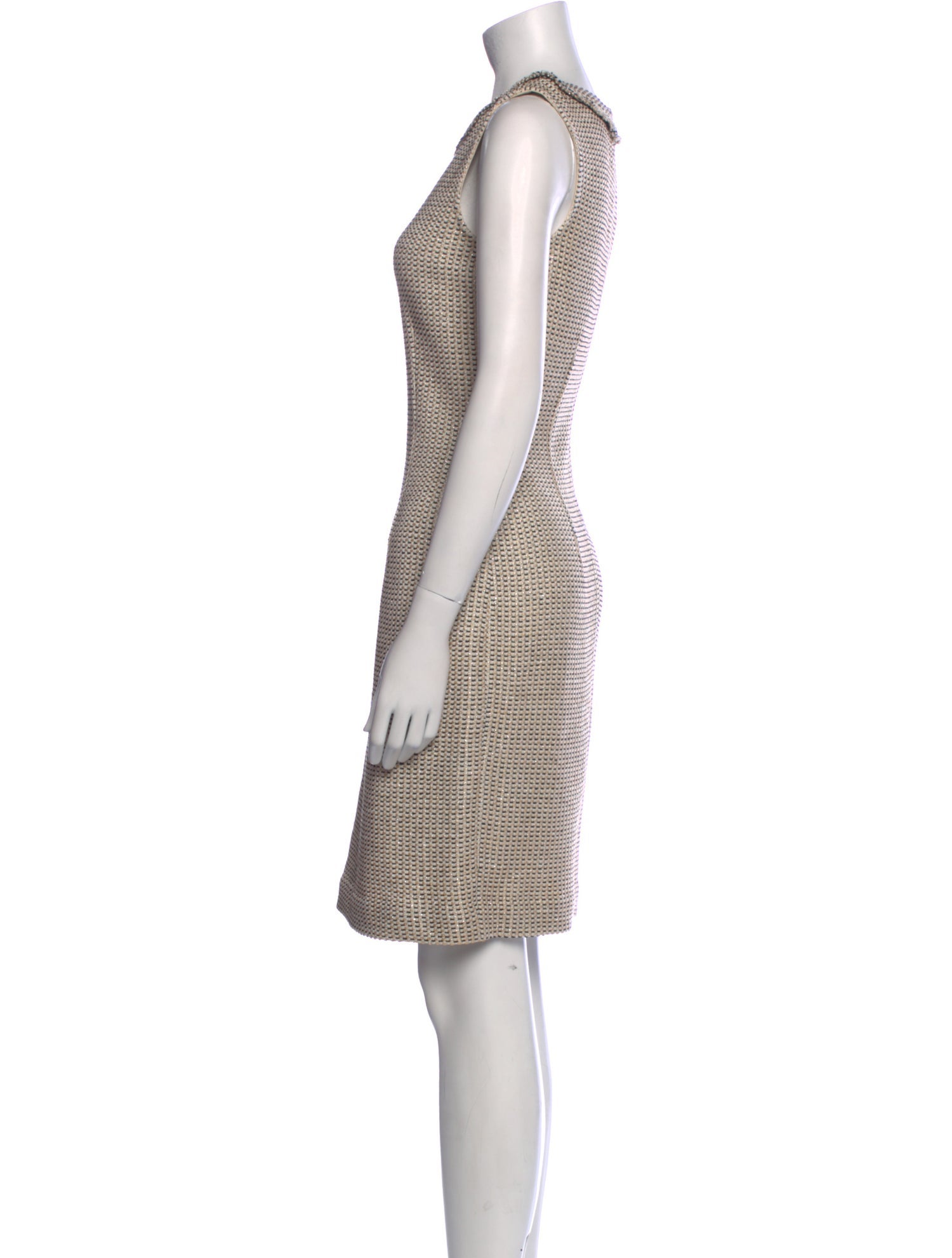 St. John Couture Bateau Neckline Knee-Length Dress