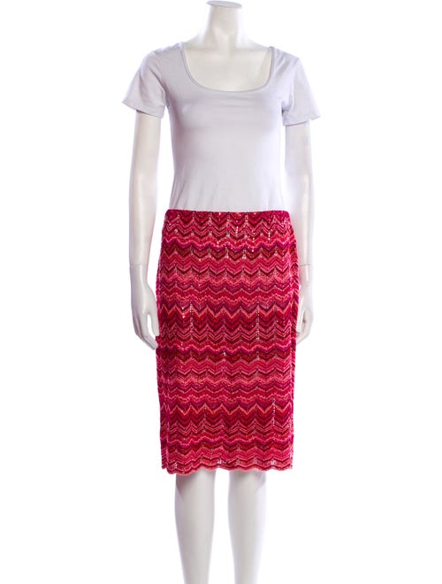 St. John Couture Striped Sequin Embellishments Skirt Set