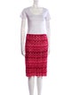 St. John Couture Striped Sequin Embellishments Skirt Set