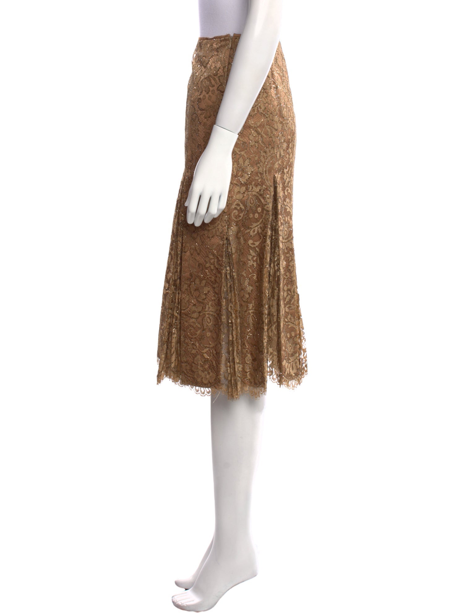 St. John Couture Lace Pattern Knee-Length Skirt