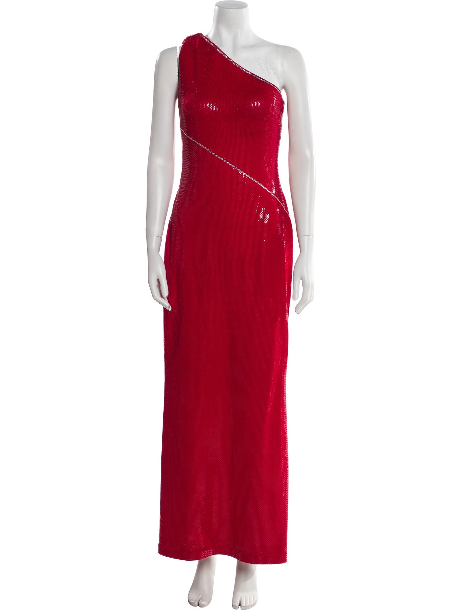 St. John Couture One-Shoulder Long Dress