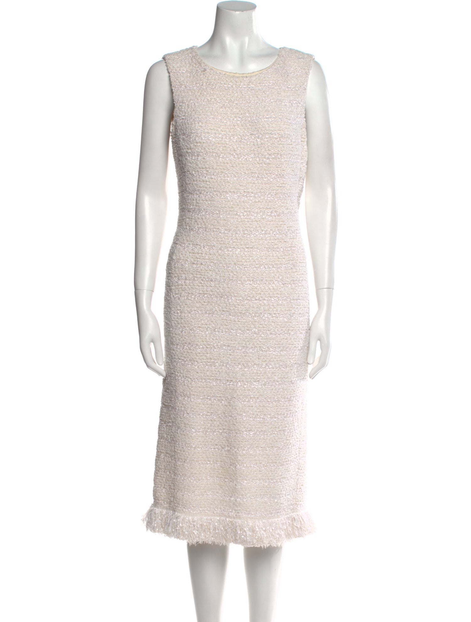 St. John Couture Scoop Neck Midi Length Dress