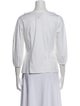 St. John Couture V-Neck Three-Quarter Sleeve Button-Up Top