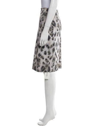 St. John Couture Animal Print Knee-Length Skirt