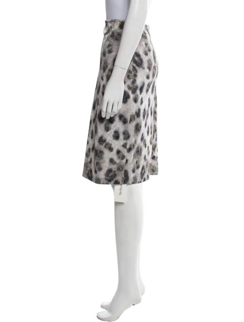 St. John Couture Animal Print Knee-Length Skirt